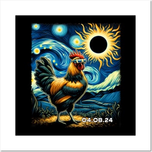 Chickens Eclipse Expedition: Quirky Tee for Farmyard Enthusiasts Posters and Art